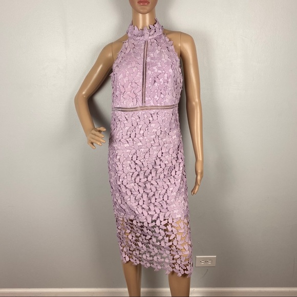 NEW BARDOT REVOLVE LACE HALTER MINI DRESS - Picture 2 of 8